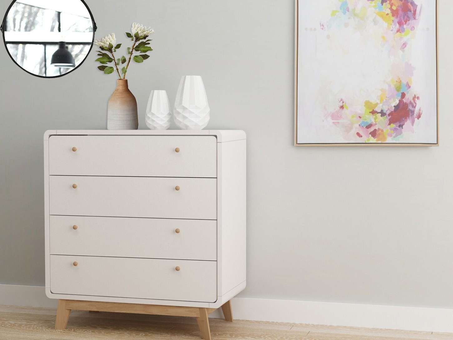 Cómoda Elbtena 112 (Blanco + Roble)