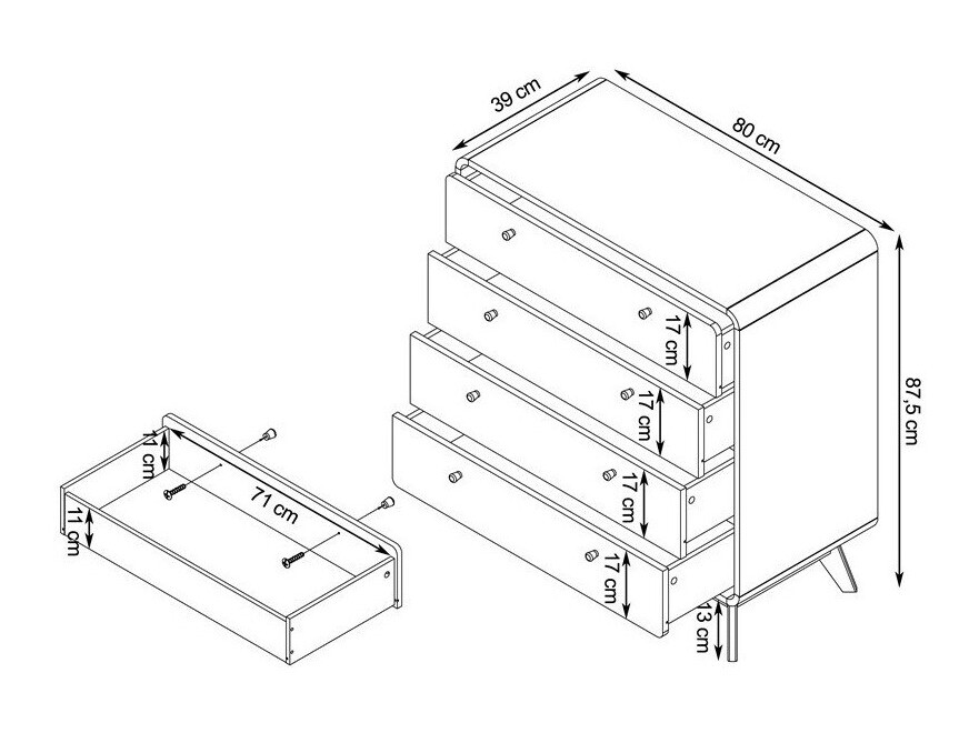 Cómoda Elbtena 112 (Roble)