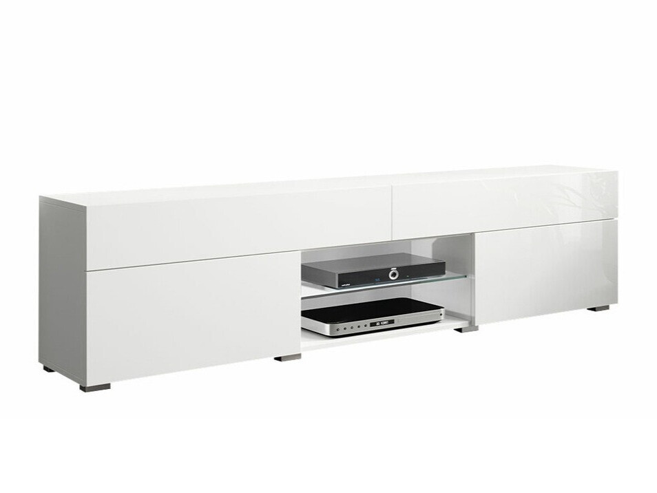 Mueble TV Sarasota 134 (Blanco + Blanco brillante)
