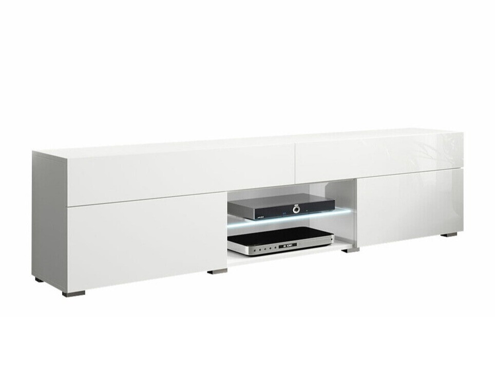 Mueble TV Sarasota 134 (Blanco + Blanco brillante)
