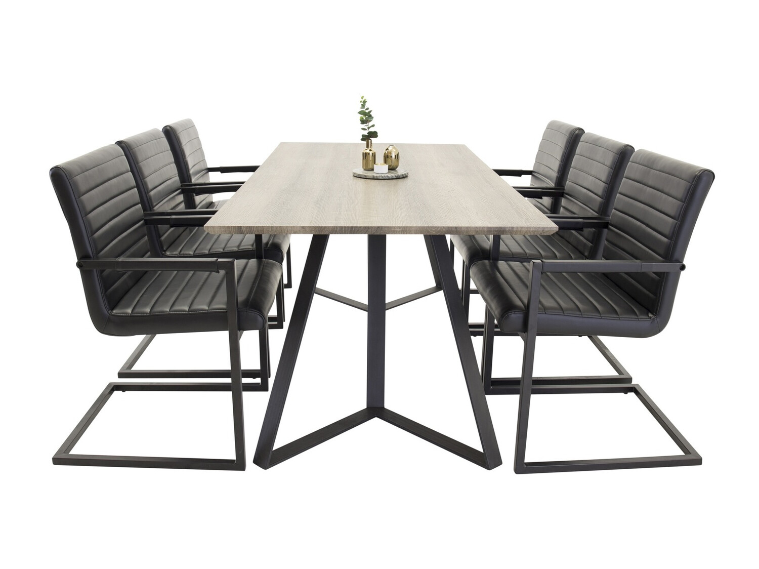Conjunto de mesas y sillas para comedor Dallas 1349 (Negro)