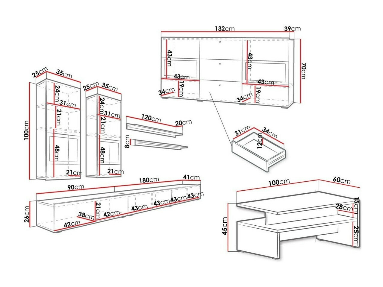 Conjunto de salón Serodeu 104 (Hormigón)