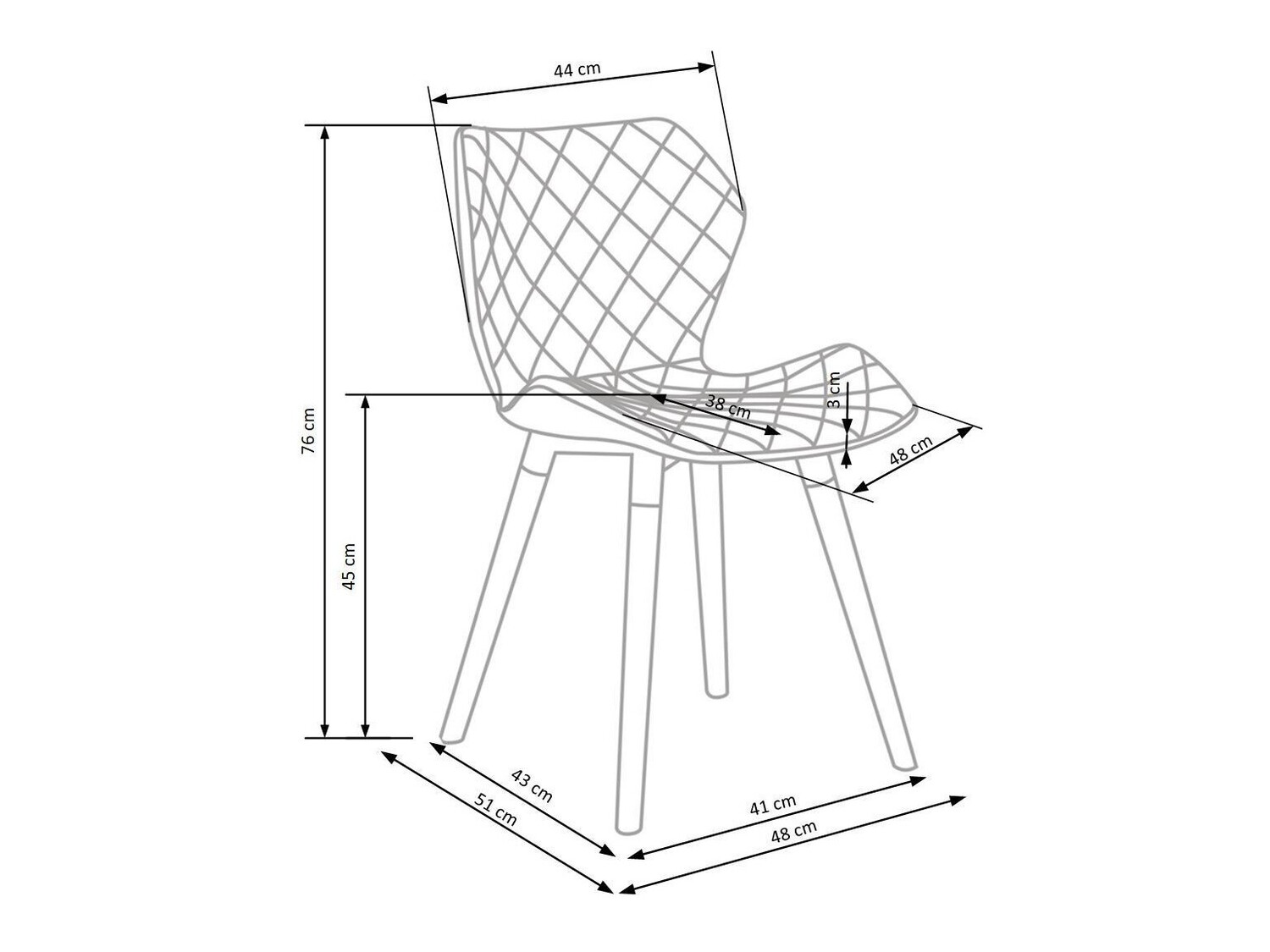 Silla Houston 583 (Gris + Blanco + Luminoso madera)