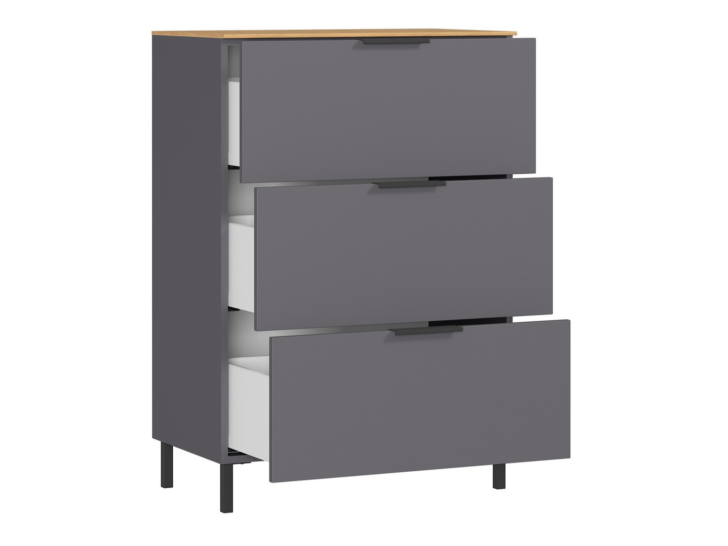 Cómoda Revteno 107 (Grafito + Navarra roble)