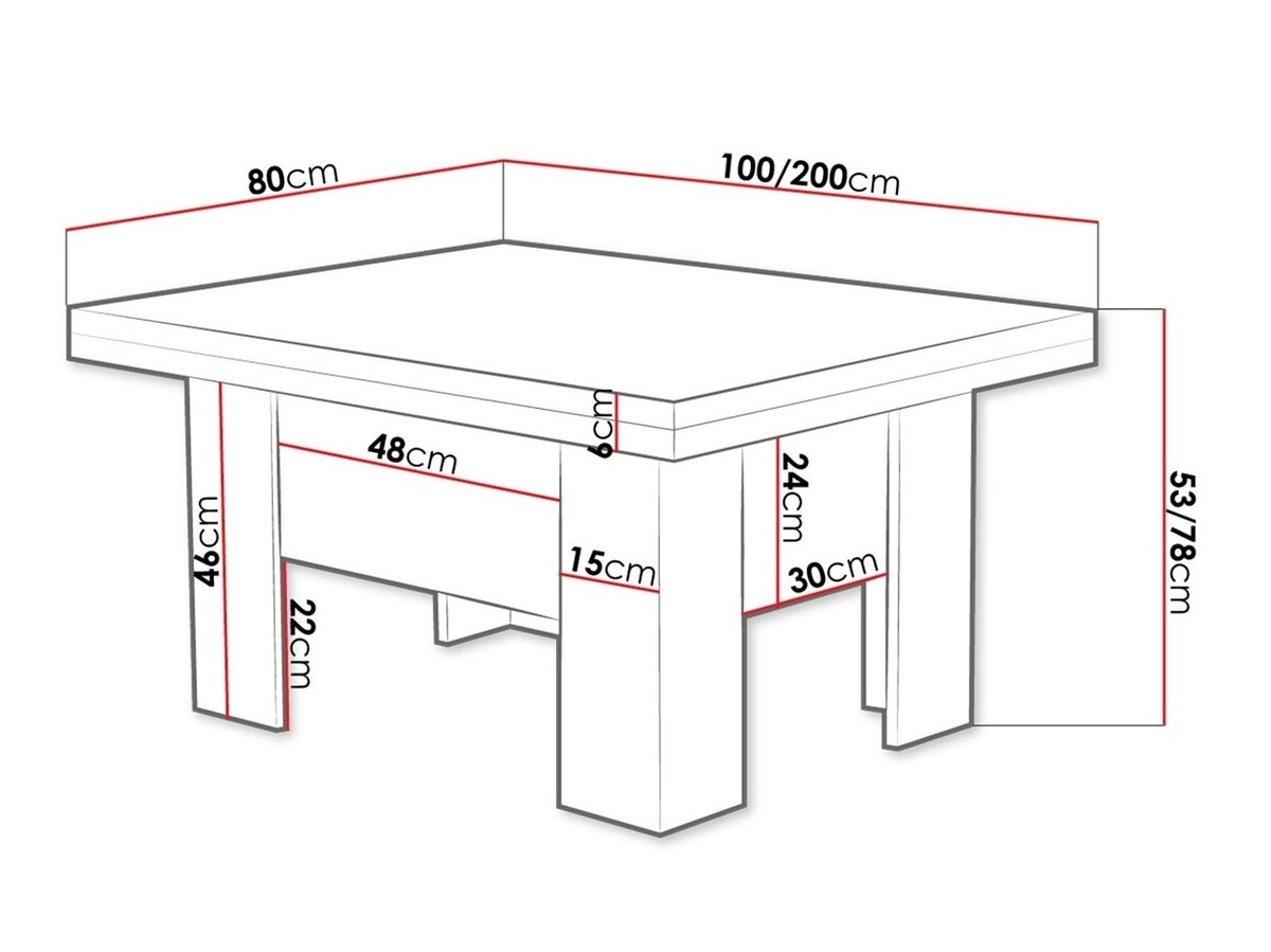 Mesa de centro convertible Stanton 102 (Roble Stirling)