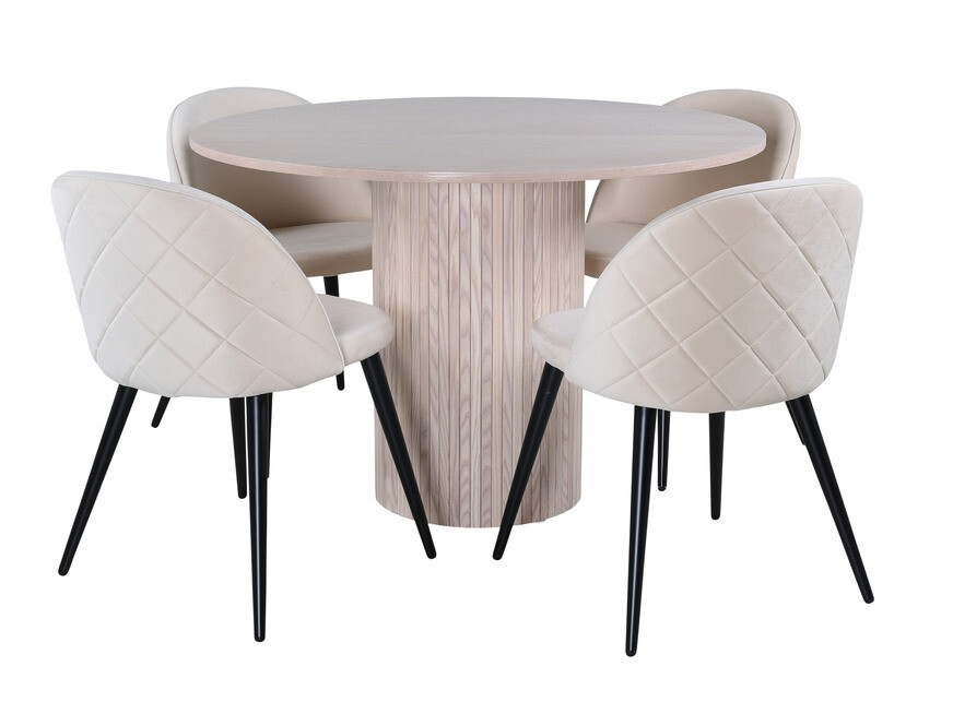 Conjunto de comedor Dallas 3072 (Crema + Negro)