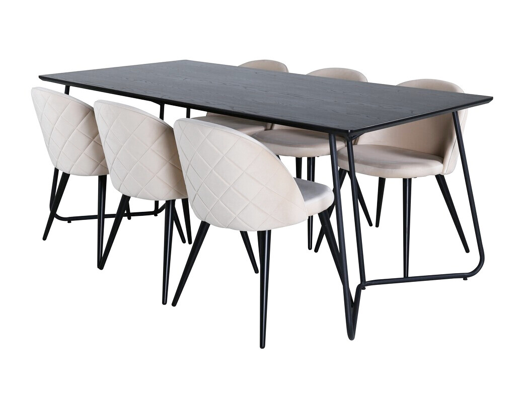 Conjunto de mesas y sillas para comedor Dallas 2723 (Beige + Negro)