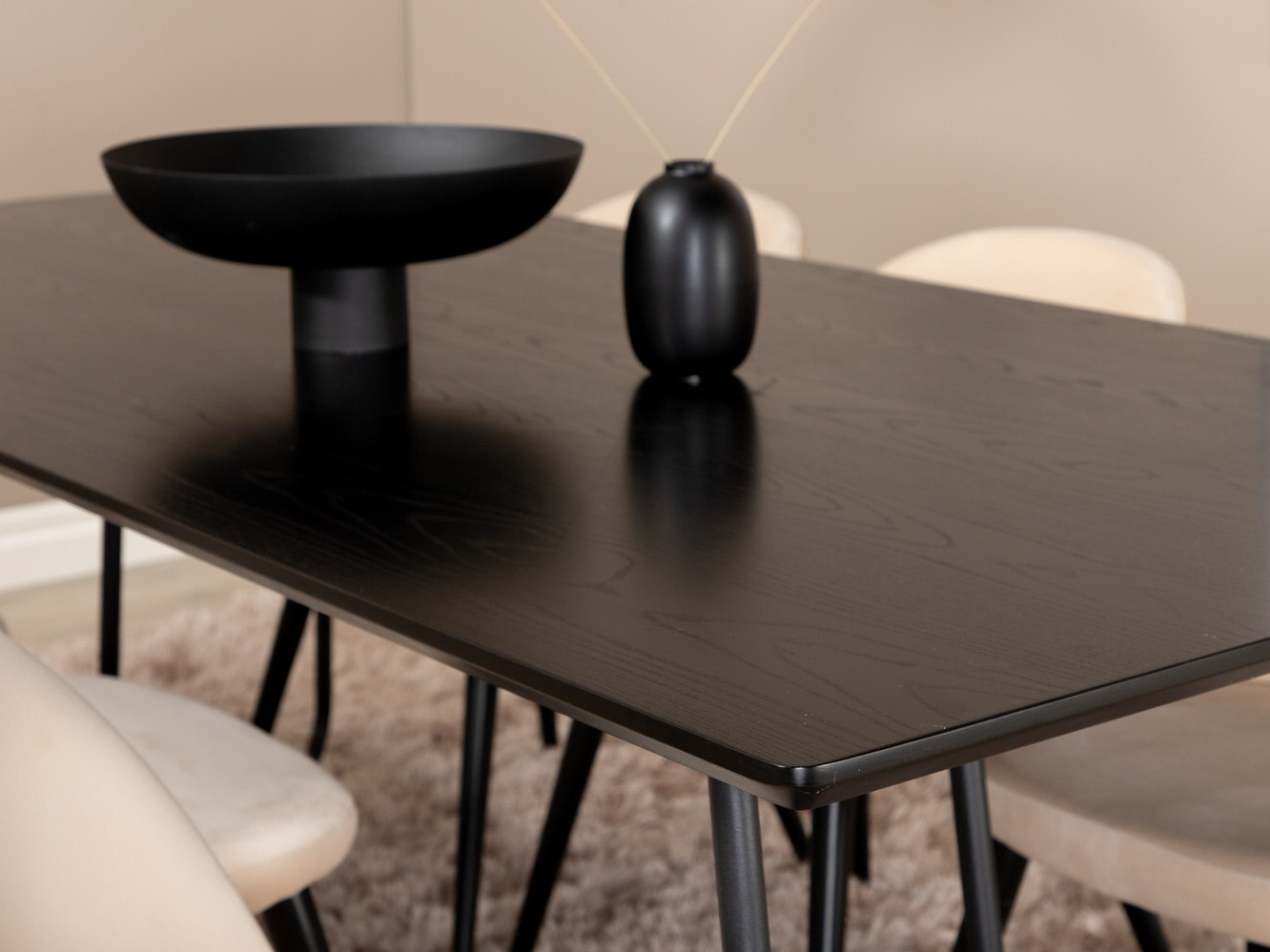 Conjunto de mesas y sillas para comedor Dallas 2723 (Beige + Negro)