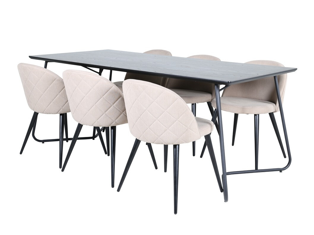 Conjunto de mesas y sillas para comedor Dallas 2723 (Crema + Negro)