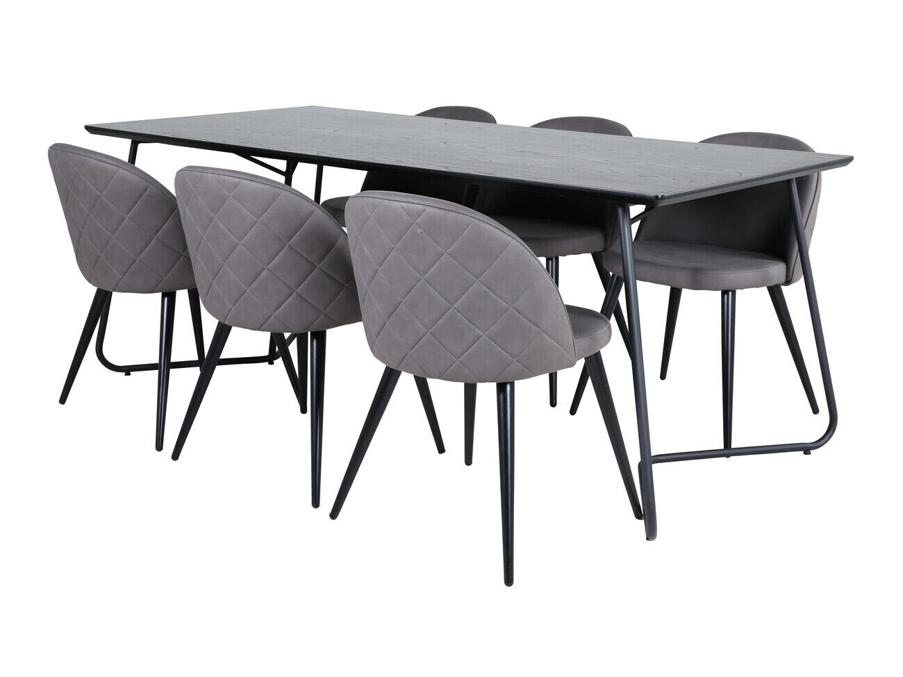 Conjunto de mesas y sillas para comedor Dallas 2723 (Gris + Negro)