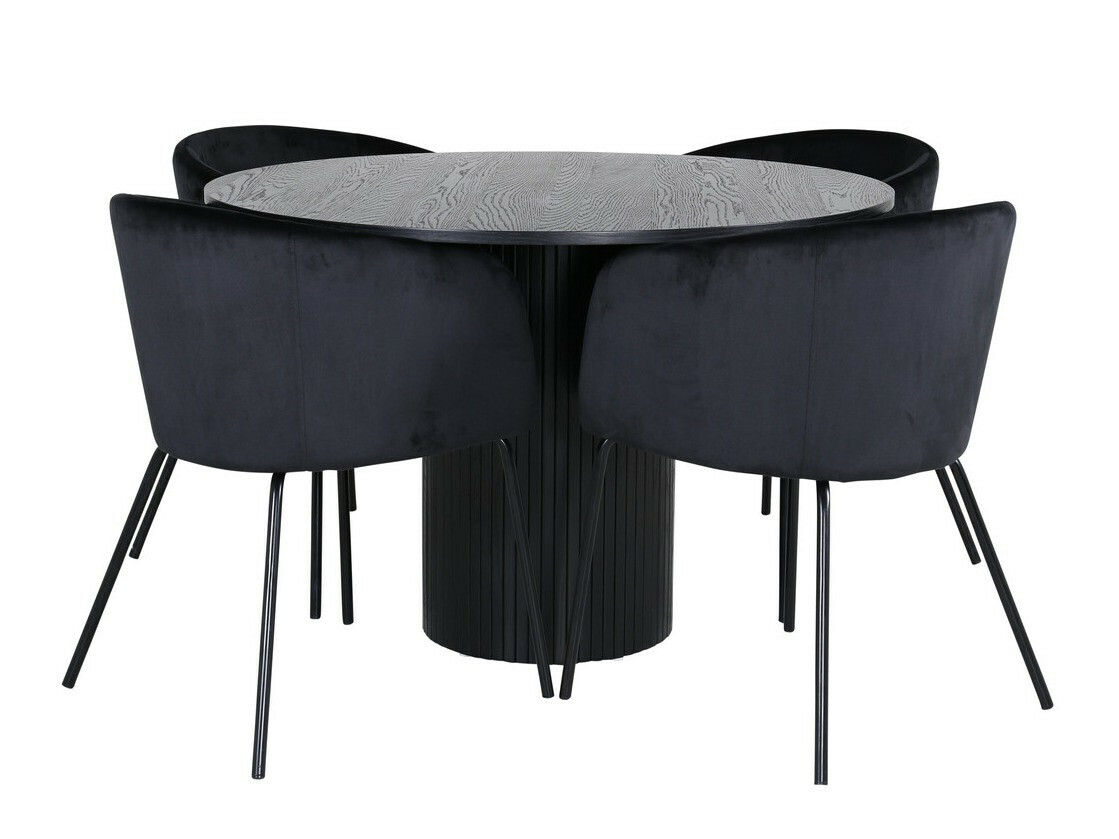 Conjunto de mesas y sillas para comedor Dallas 3103 (Negro)