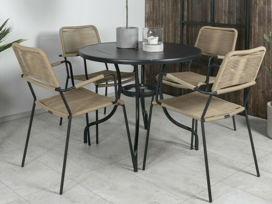 Silla para exterior Dallas 2819 (Marrón + Negro)