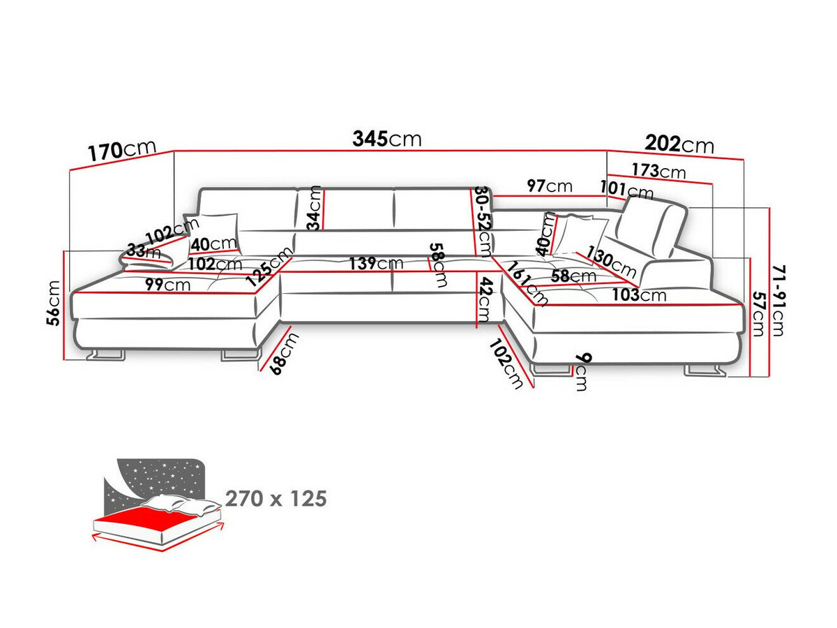 Sofá rinconero Comfivo Ruta IV (Soft 017 + Uttario Velvet 2979 + Uttario Velvet 2955 St)
