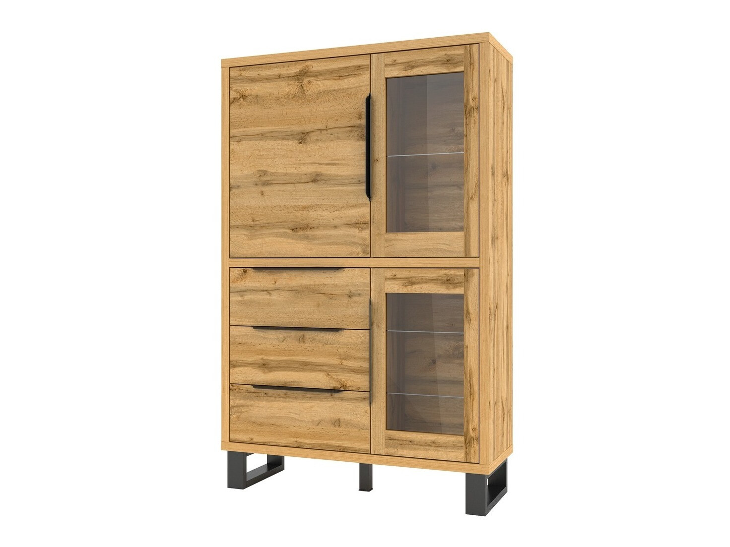 Estantería Avicavu 104 (Roble wotan + Negro)