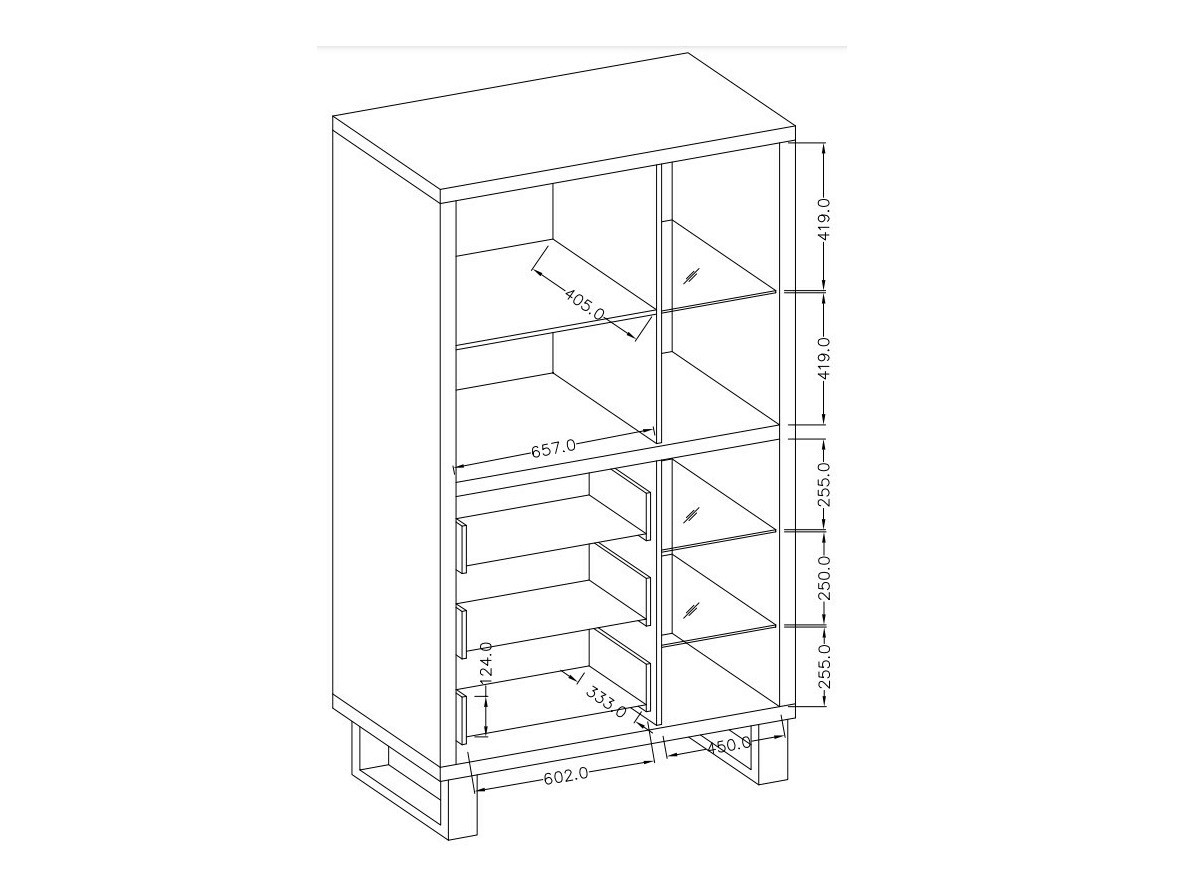 Estantería Avicavu 104 (Roble wotan + Negro)