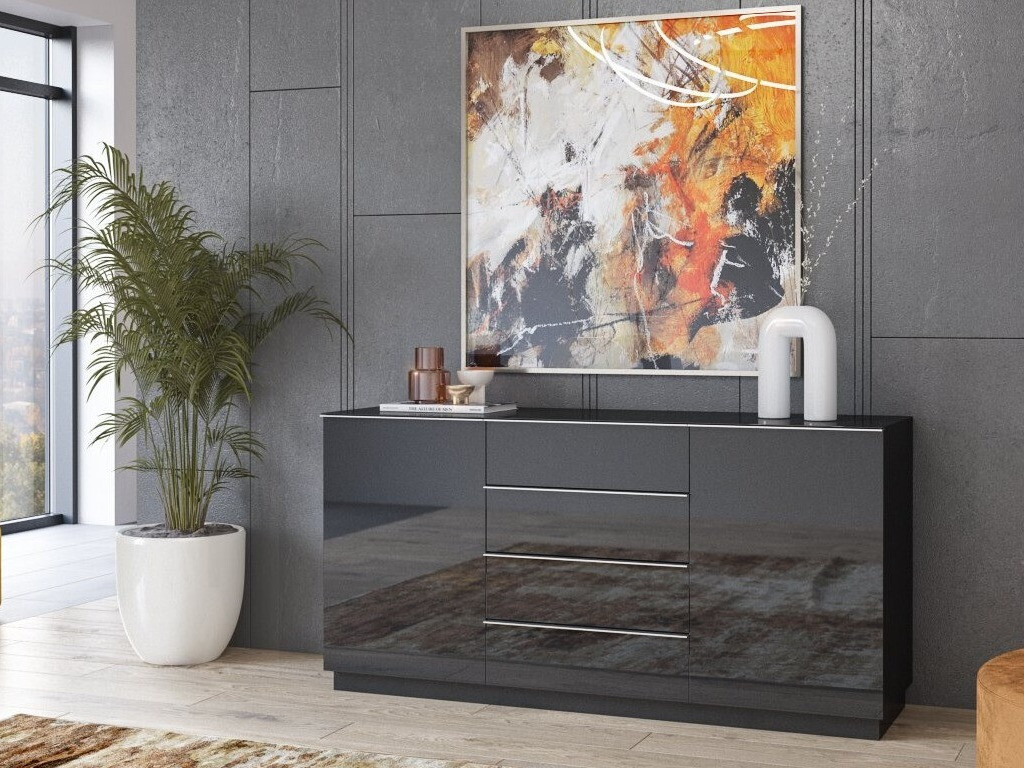 Cómoda Fervese 108 (Negro + Negro brillante)