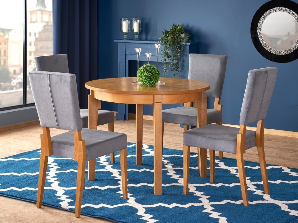 Conjunto de comedor Houston 786 (Miel de roble + Gris)