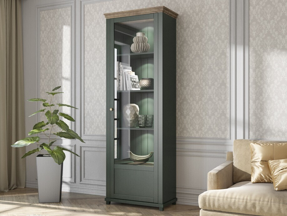 Estantería Tolnue 101 (Verde oscuro + Roble de lefkada)