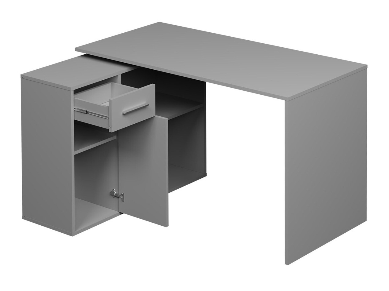 Mesa de ordenador esquinera Bristol 139 (Blanco + Gris)