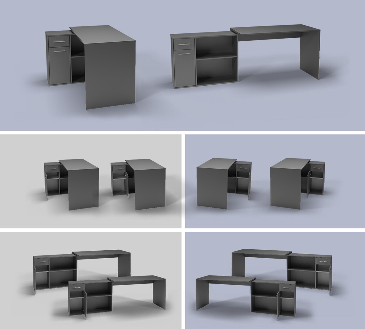 Mesa de ordenador esquinera Bristol 139 (Blanco)