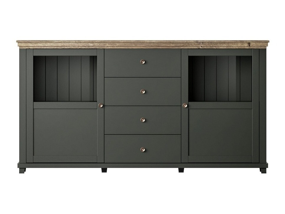 Cómoda Tolnue 103 (Verde oscuro + Roble de lefkada)