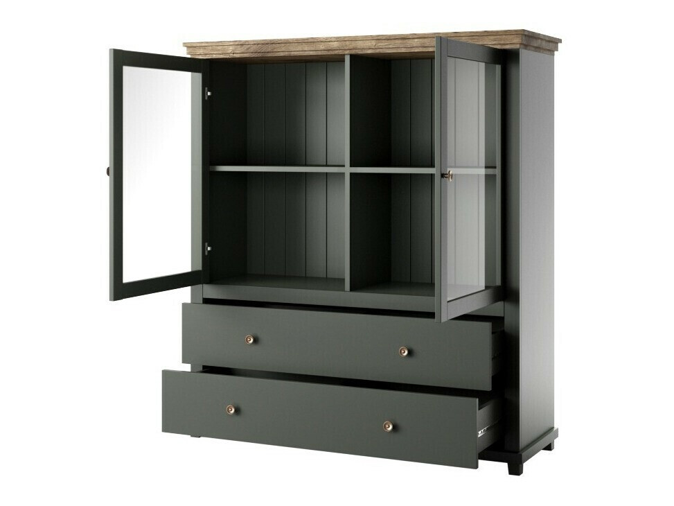 Cómoda Tolnue 105 (Verde oscuro + Roble de lefkada)