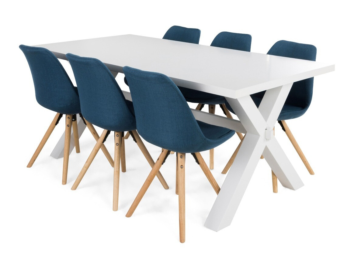 Conjunto de comedor Scandinavian Choice 677 (Azul + Marrón)