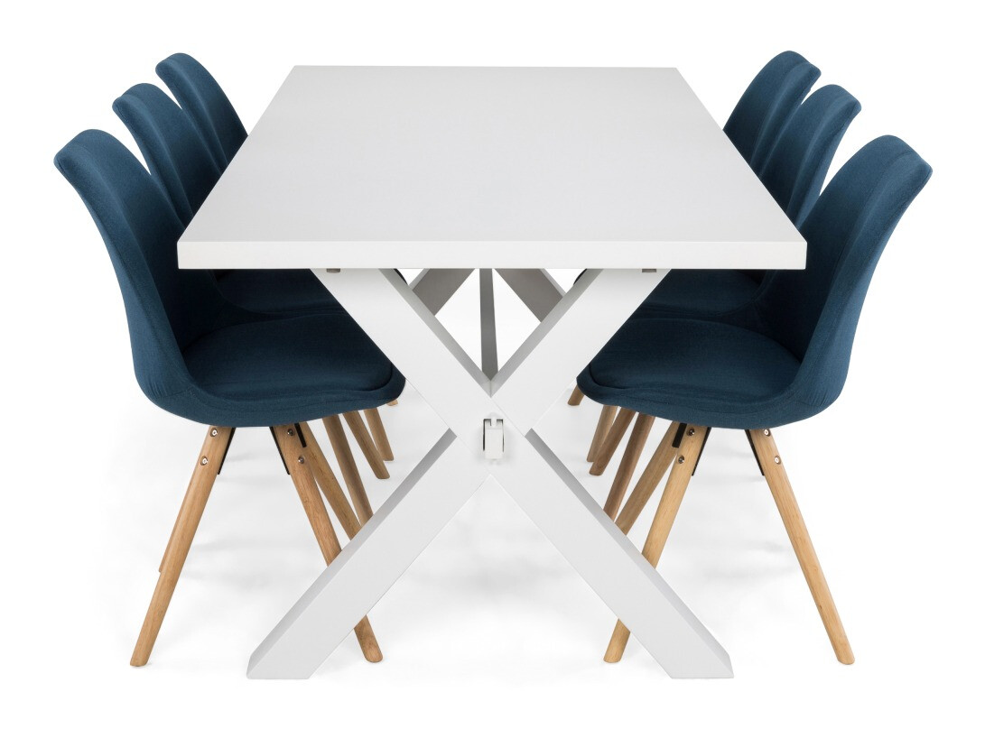 Conjunto de comedor Scandinavian Choice 677 (Azul + Marrón)