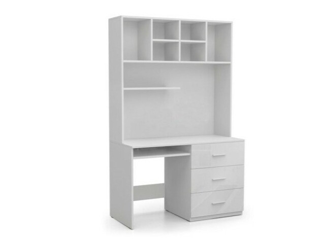Mesa de oficina Salmere 109 (Blanco + Blanco brillante)