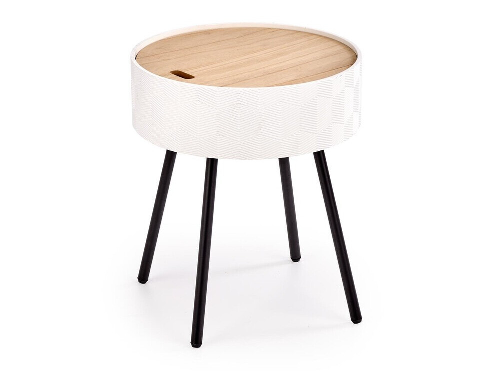 Mesa auxiliar Houston 606 (Blanco + Luminoso madera + Negro)