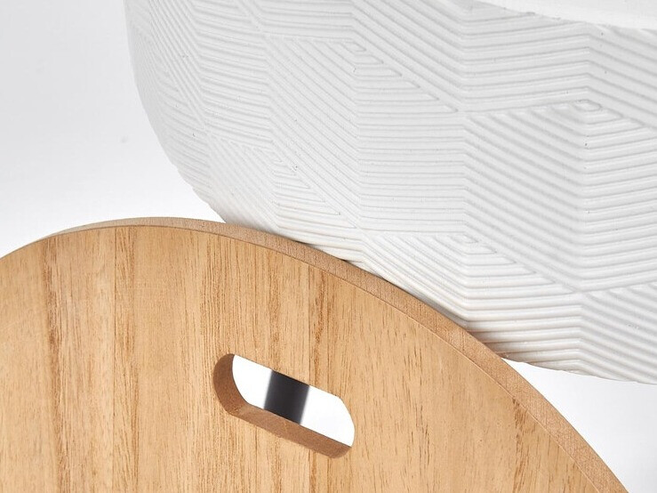 Mesa auxiliar Houston 606 (Blanco + Luminoso madera + Negro)