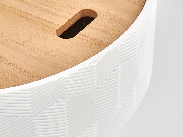 Mesa auxiliar Houston 606 (Blanco + Luminoso madera + Negro)