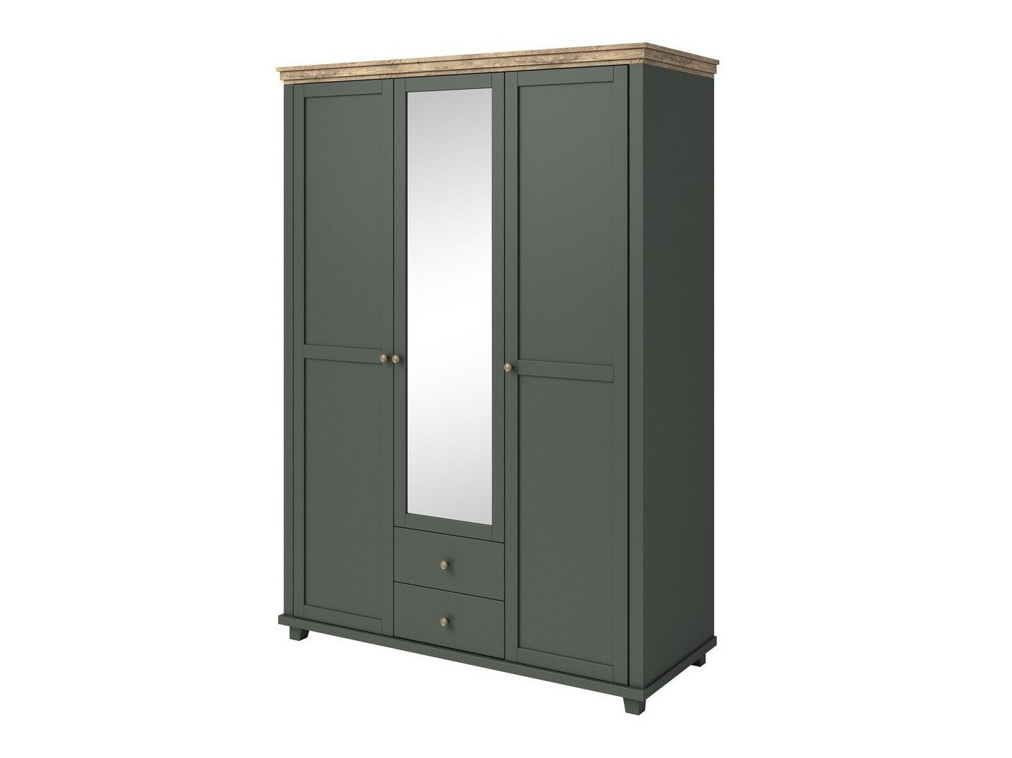 Armario Tolnue 114 (Verde oscuro + Roble de lefkada)