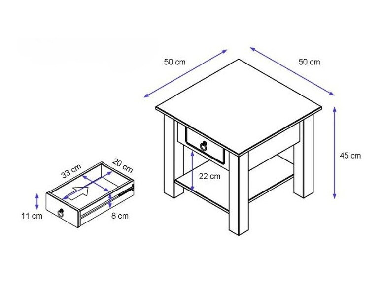 Mesa auxiliar Denton 121 (Blanco)