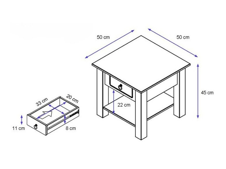 Mesa auxiliar Denton 121 (Luminoso madera)