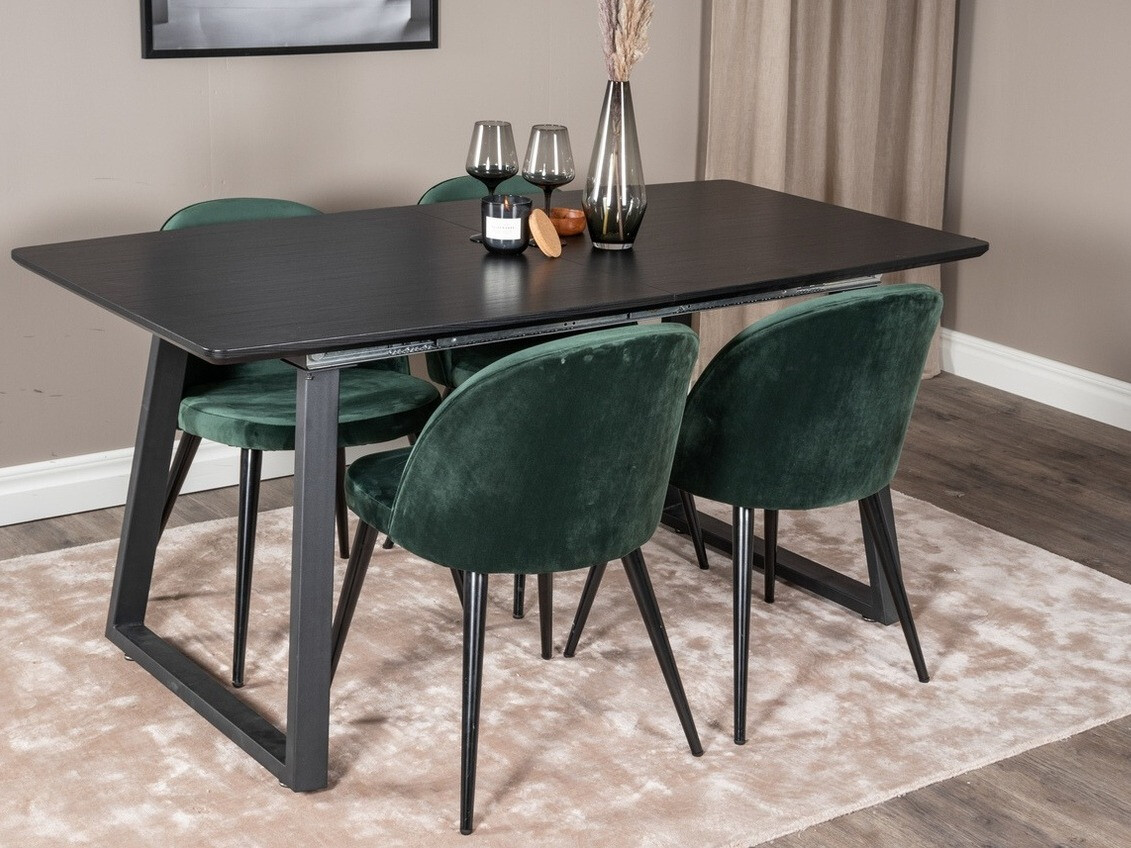 Conjunto de comedor Dallas 1609 (Verde + Negro)