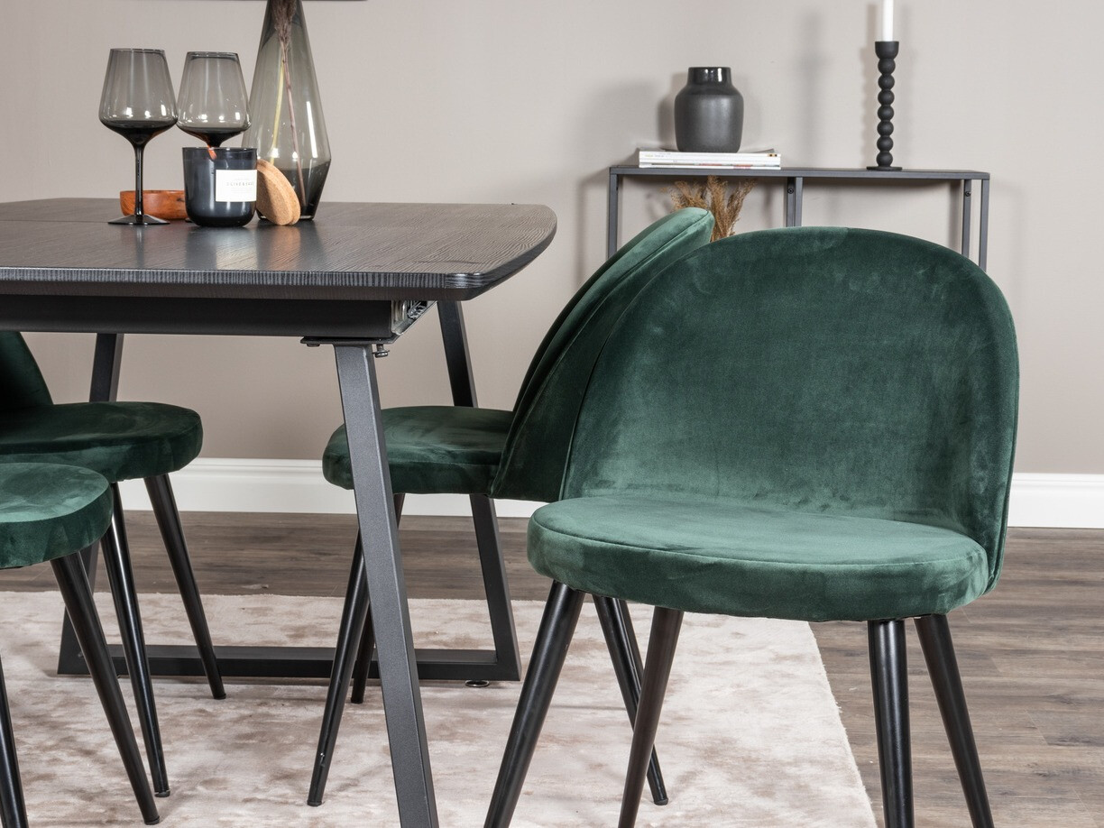 Conjunto de comedor Dallas 1609 (Verde + Negro)