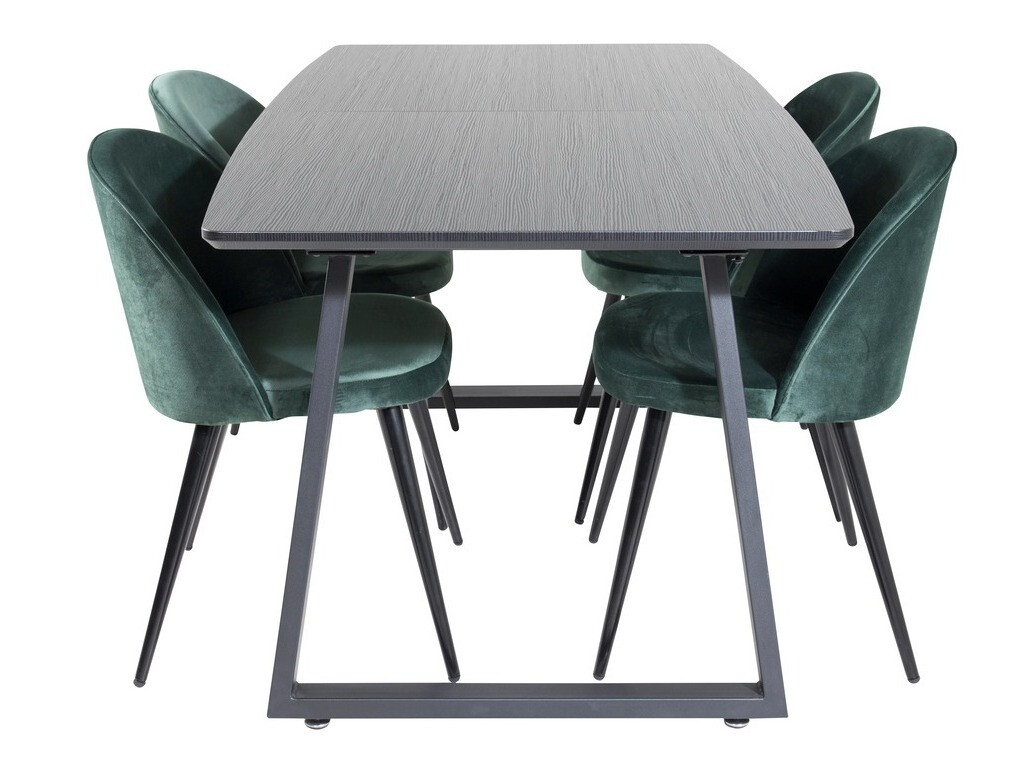 Conjunto de comedor Dallas 1609 (Verde + Negro)