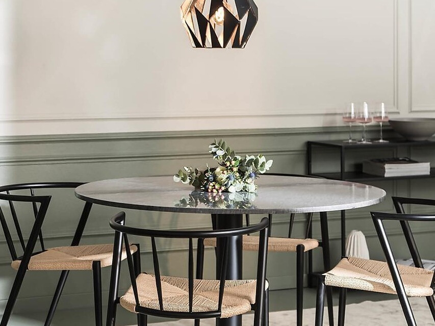 Conjunto de comedor Riverton 428 (Negro + Beige)