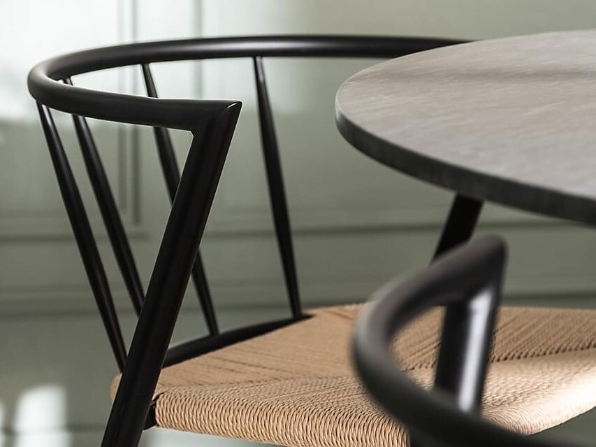 Conjunto de comedor Riverton 428 (Negro + Beige)