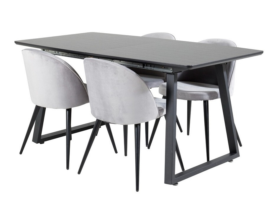 Conjunto de mesas y sillas para comedor Dallas 1609 (Gris + Negro)
