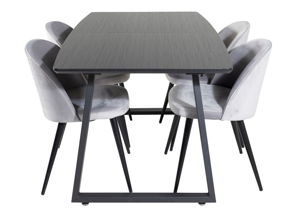 Conjunto de mesas y sillas para comedor Dallas 1609 (Gris + Negro)