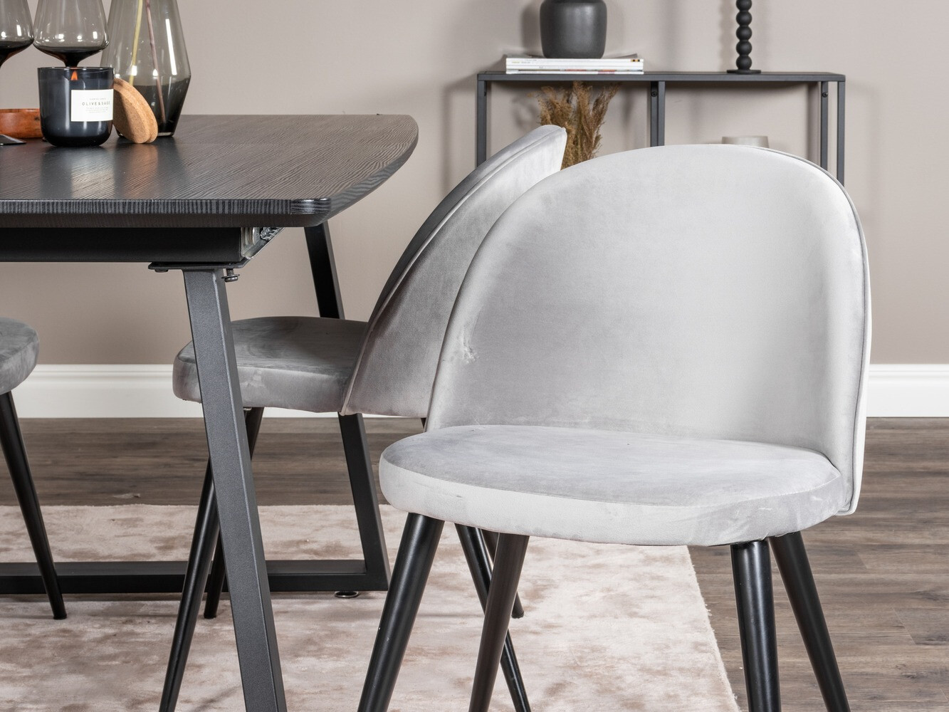 Conjunto de mesas y sillas para comedor Dallas 1609 (Gris + Negro)