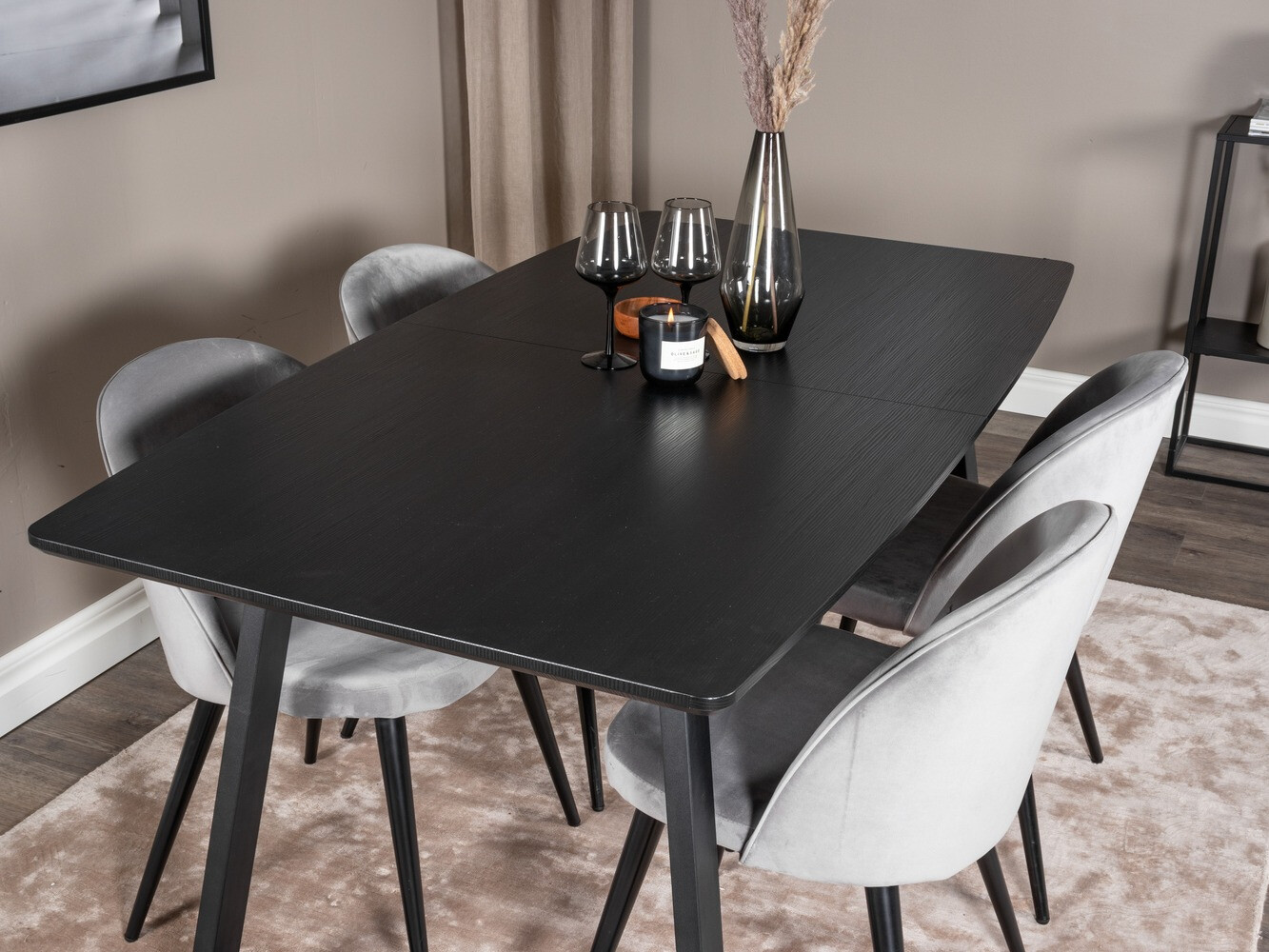 Conjunto de mesas y sillas para comedor Dallas 1609 (Gris + Negro)