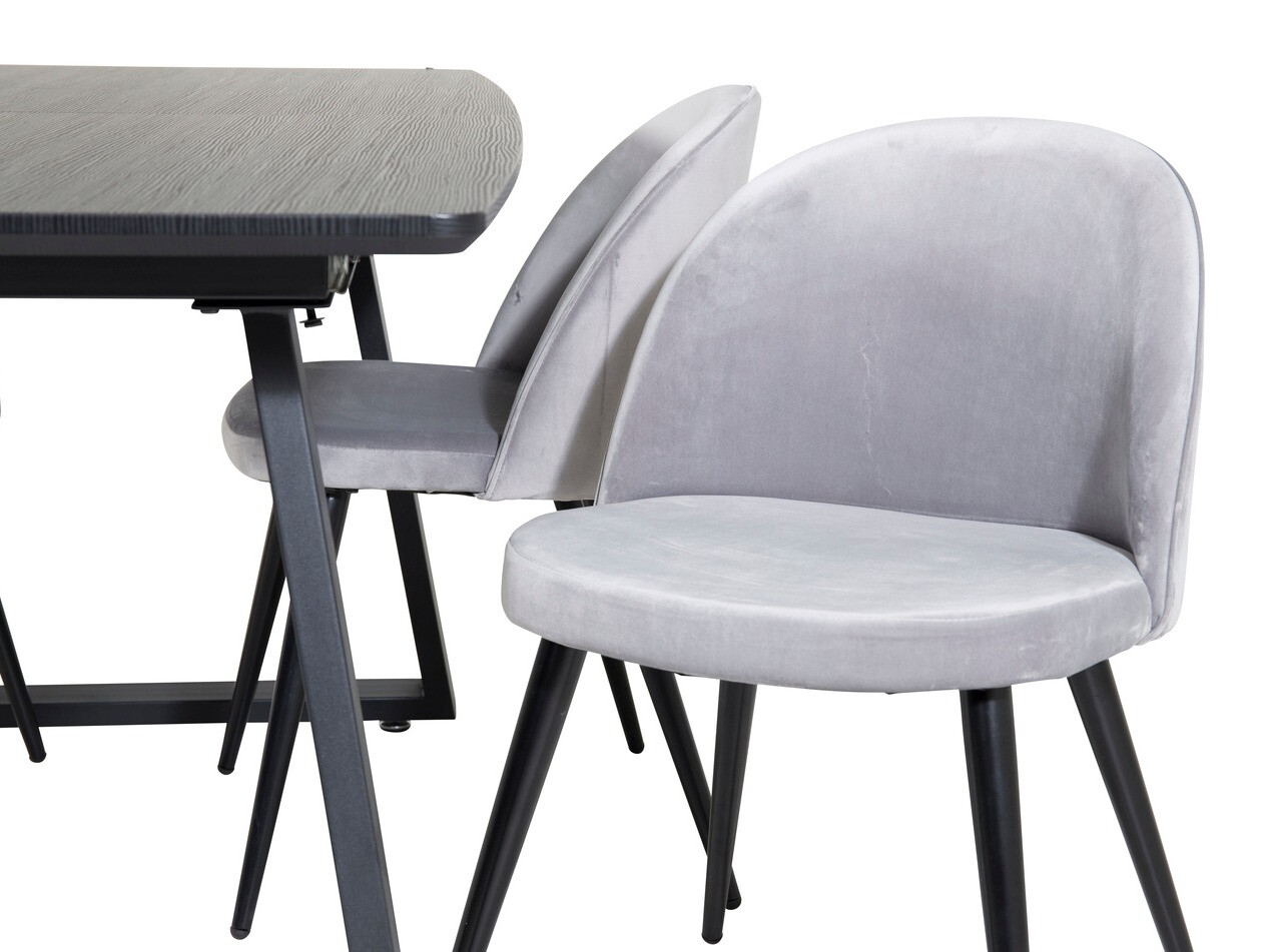 Conjunto de mesas y sillas para comedor Dallas 1609 (Gris + Negro)