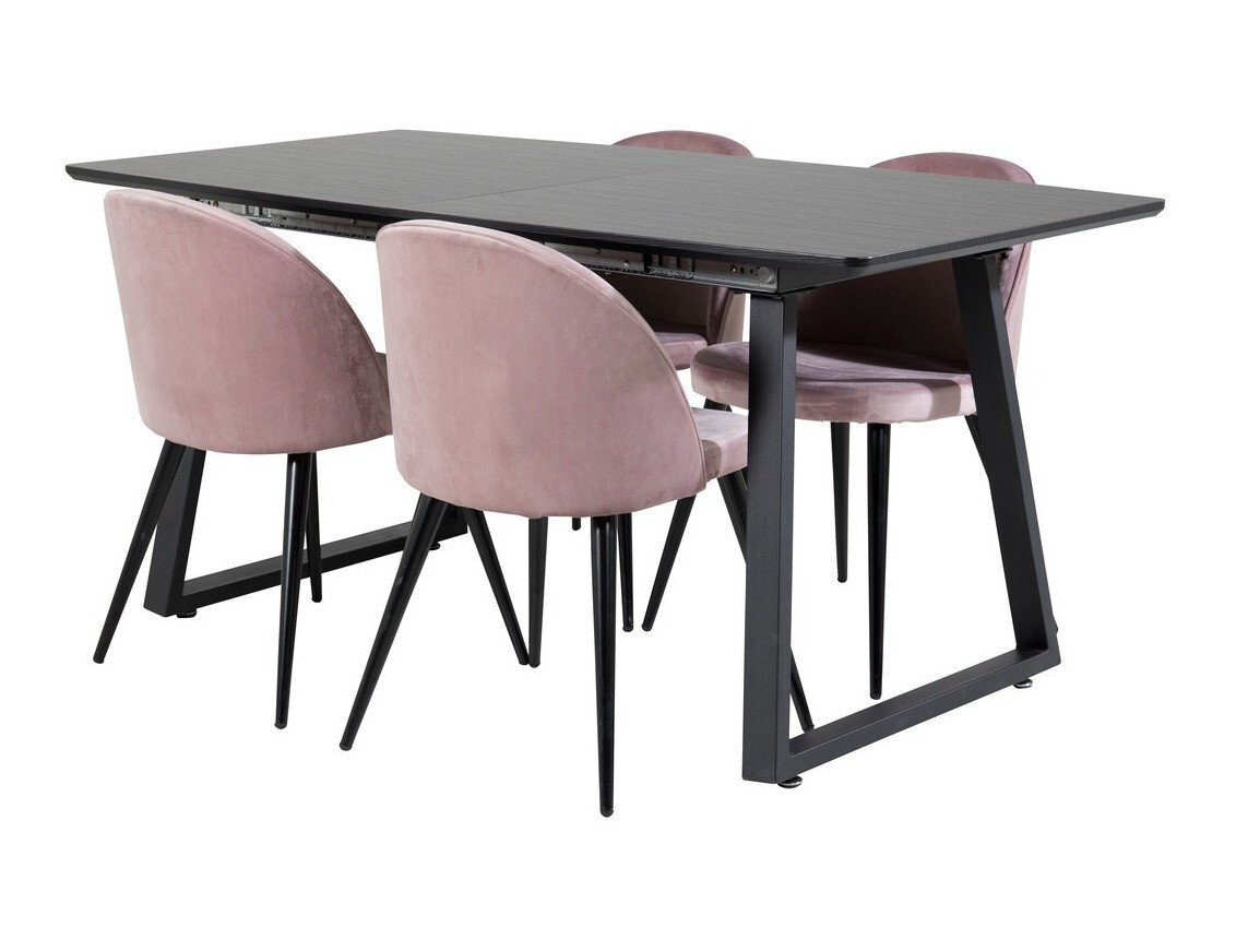 Conjunto de mesas y sillas para comedor Dallas 1609 (Rosa + Negro)
