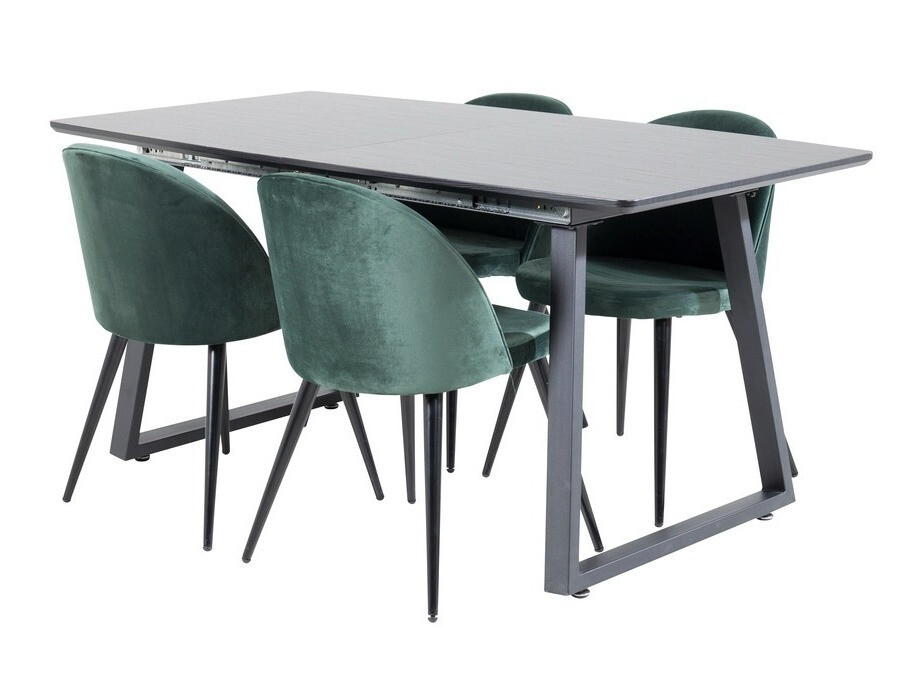 Conjunto de mesas y sillas para comedor Dallas 1609 (Verde + Negro)