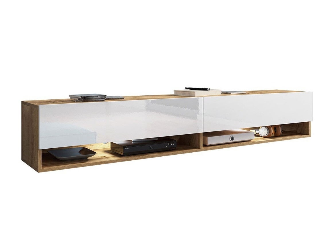 Mueble TV Sarasota 119 (Roble wotan + Blanco brillante)