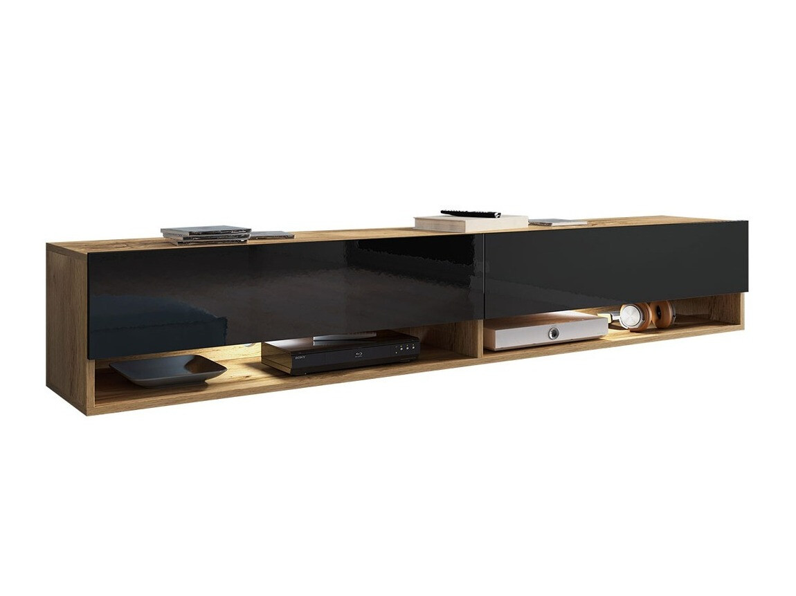 Mueble TV Sarasota 119 (Roble wotan + Negro brillante)