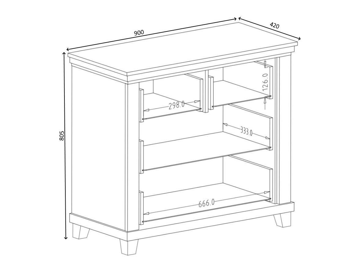 Cómoda Tolnue 118 (Verde oscuro + Roble de lefkada)